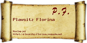 Plavsitz Florina névjegykártya